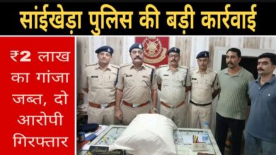 गाडरवारा: थाना सांईखेड़ा पुलिस की बड़ी कार्रवाई — ₹2 लाख कीमत का 10.2 किलो गांजा जब्त, दो आरोपी गिरफ्तार