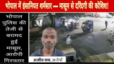 भोपाल में मासूम से दरिंदगी की कोशिश — 5 साल की बच्ची का अपहरण कर की शर्मनाक हरकत, आरोपी बोला: “अकेली देख नीयत बिगड़ गई” Janta express live