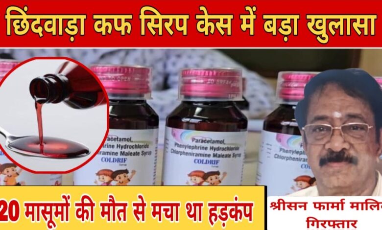 MP News: छिंदवाड़ा कफ सिरप कांड में बड़ी कार्रवाई, श्रीसन फार्मा के मालिक रंगनाथन गोविंदन गिरफ्तार — 20 बच्चों की मौत से मचा था हड़कंप