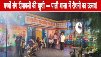 पाली प्राथमिक शाला में दीपावली उत्सव की धूम — शिक्षकों ने बच्चों संग मनाया त्योहार, बांटी खुशियाँ Janta express live