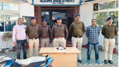 बिना नंबर बाइक पिस्टल गाडरवारा